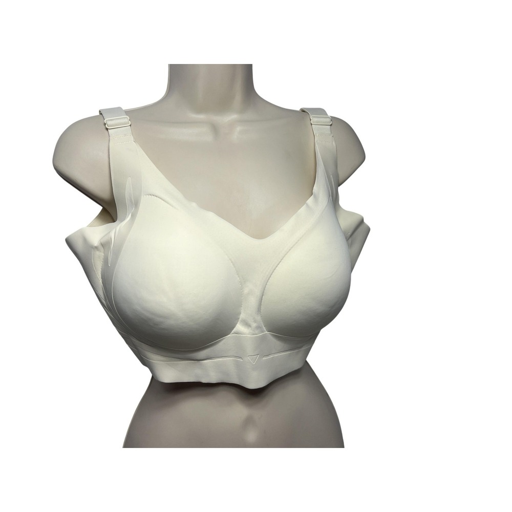 Wireless Bra Womens 4XL White T-Shirt Full Coverage Padded Adjustableโ Straps